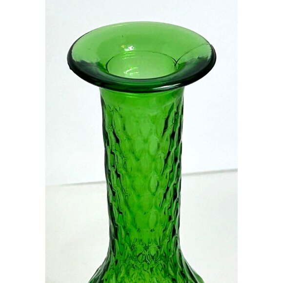 Vintage E.O. Brody Co Green Glass Vase Textured Design 7.5" Tall USA Made - Picture 3 of 5
